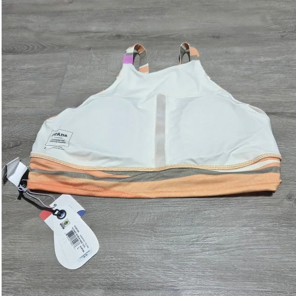 Prana NWT Multicolored Striped Swim Top Size Large
